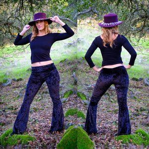 Black Velvet Bell Bottoms - Warrior Within Designs